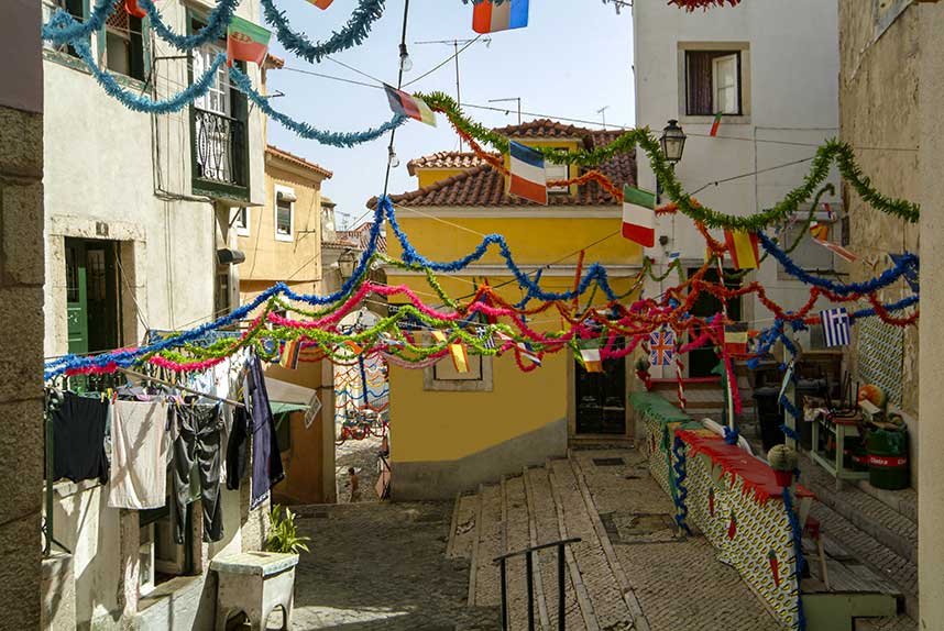 Alfama Lisbon Saints Party Decorations, Portugal.
