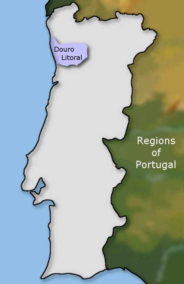 Porto & The Rio Douro region map.