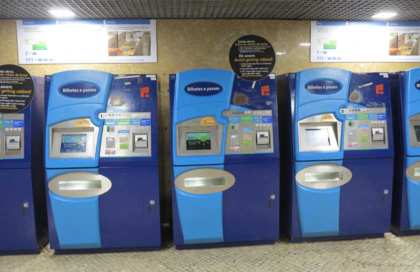 Ticket machines at the station.