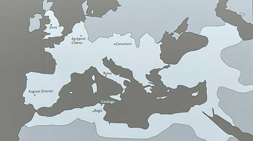 Map of the extent of the Roman Empire.