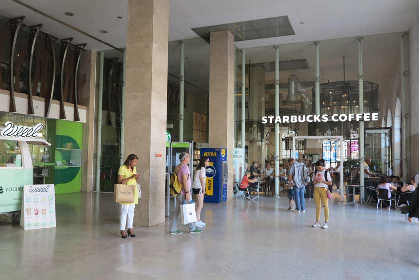 Starbucks Coffee inside the station concourse.