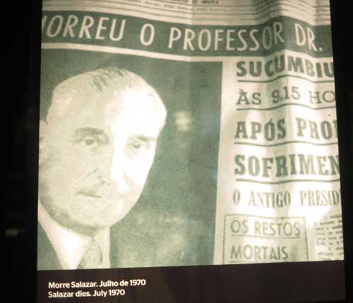 The death of Salazar in 1970 Newspaper report of the death of Salazar in 1970.