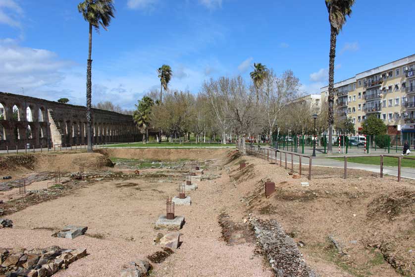 Both structures are within a pleasant public park.