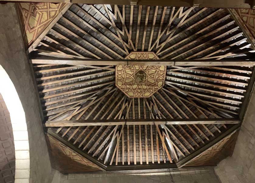Wooden ceiling in the church.