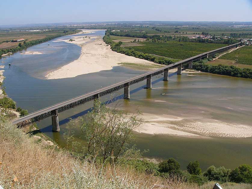 View of the River Tagus from the Portas do Sol, Santarém, Portugal.