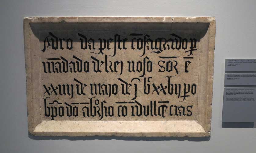 Stone inscription with Gothic lettering.