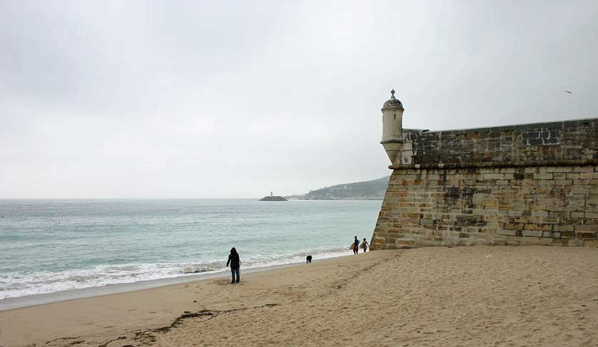 View of the beach at Sesimbra.