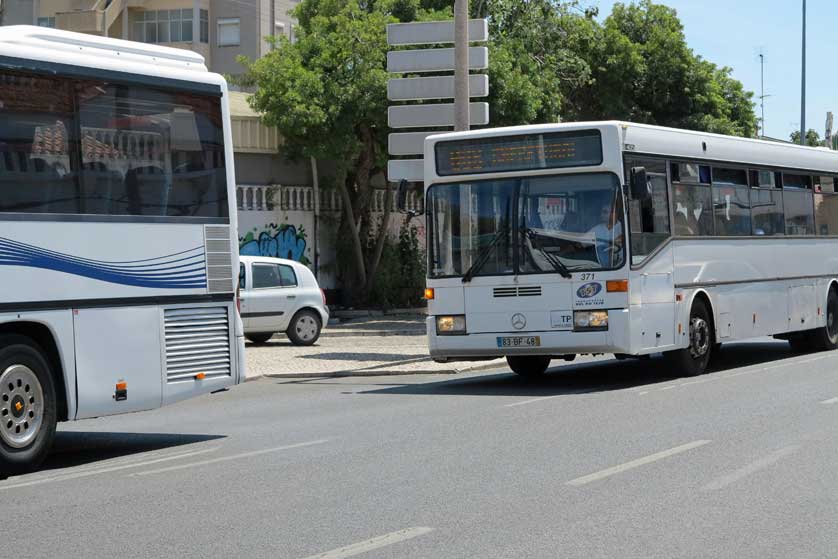 Bus outside Setubal Station, Lisbon.