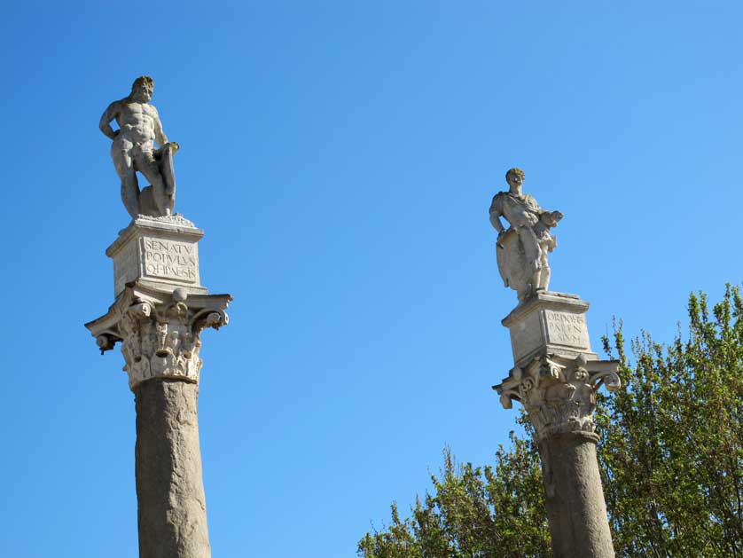 The Alameda de H&eacute;rcules and Columnas de Hercules, Sevilla, Spain.