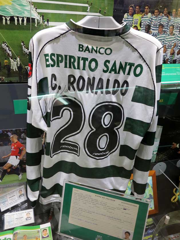 Cristiano Ronaldo Shirt on display.