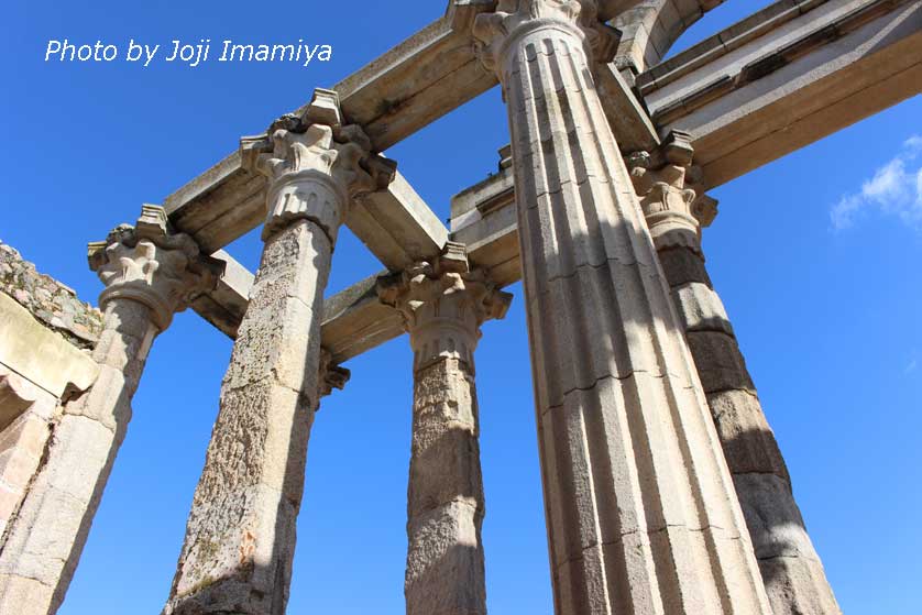 The columns of the temple.