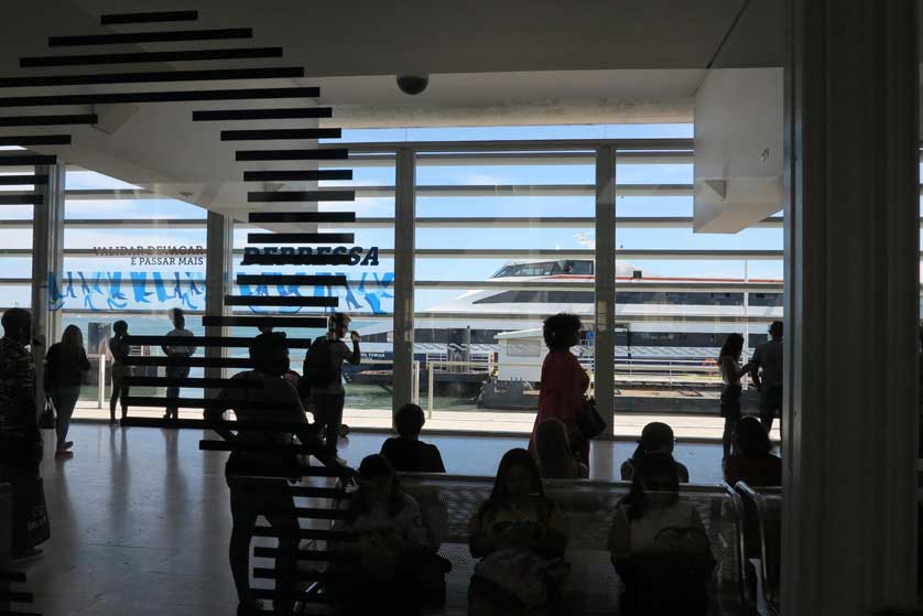 Waiting room at the ferry terminal.