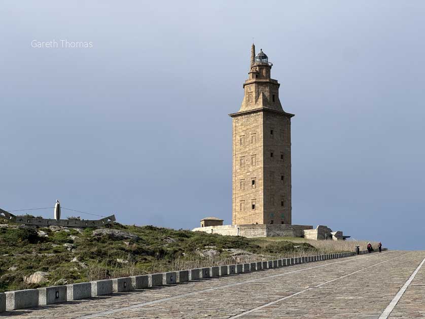 The approach to the tower which stands 55 meters tall.